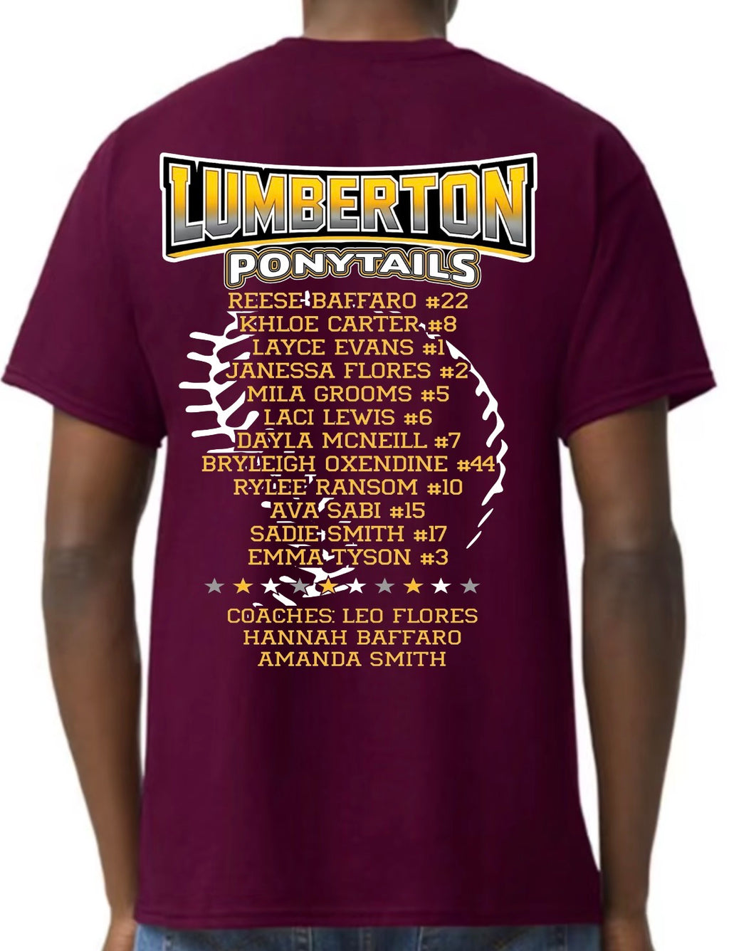 LUMBERTON PONYTAILS ALL STAR TSHIRT